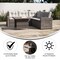 Flash Furniture Huck Wicker Rattan Conversation Set, L-Shaped Sofa w/Table, Wthr Resistant Cushions, Beige/Brown LTS-SET-02023-BG-BR-GG - alternate 2